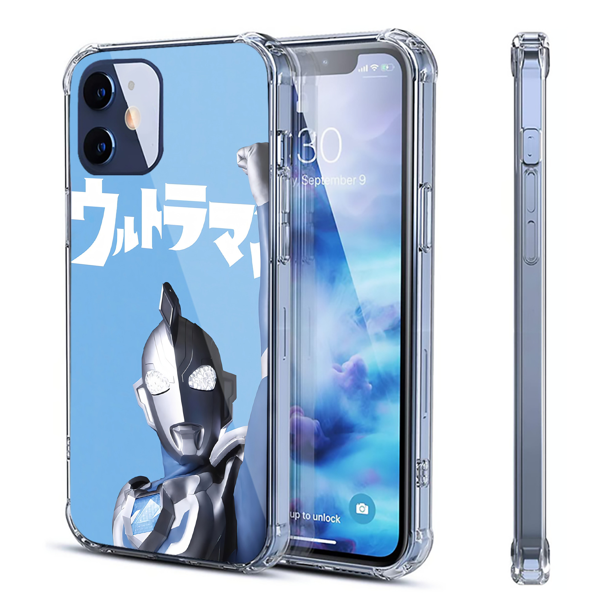 （画像用） ウルトラマン Ultraman 【iPhone 12シリーズ対応】透明スマホケース（クリアソフトケース）